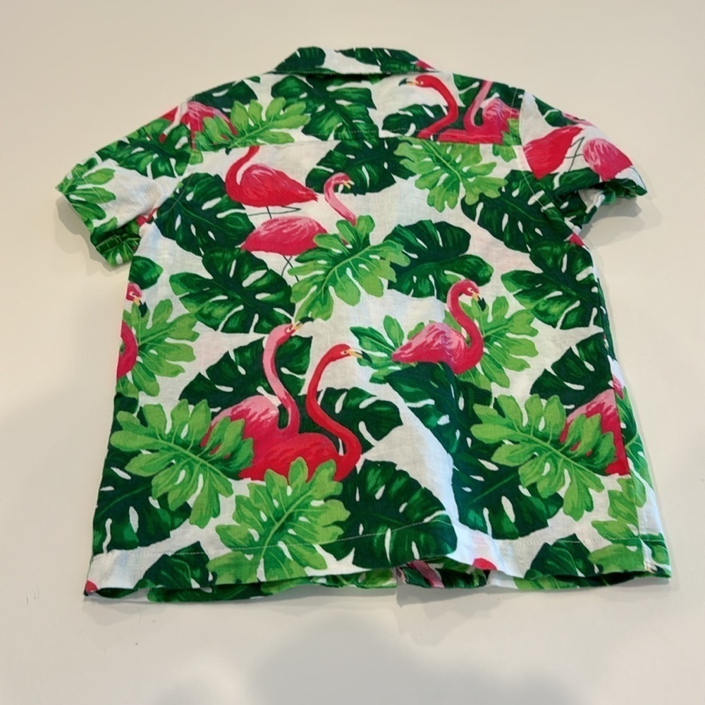 Janie and Jack Tropical Flamingo Shirt Size 3 - Picture 3 of 4
